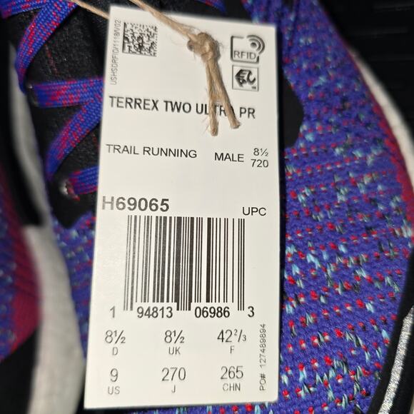 Adidas Terrex Two Ultra Primeblue size 9 Scarlet Athletic Sneakers H69069 - Picture 8 of 9